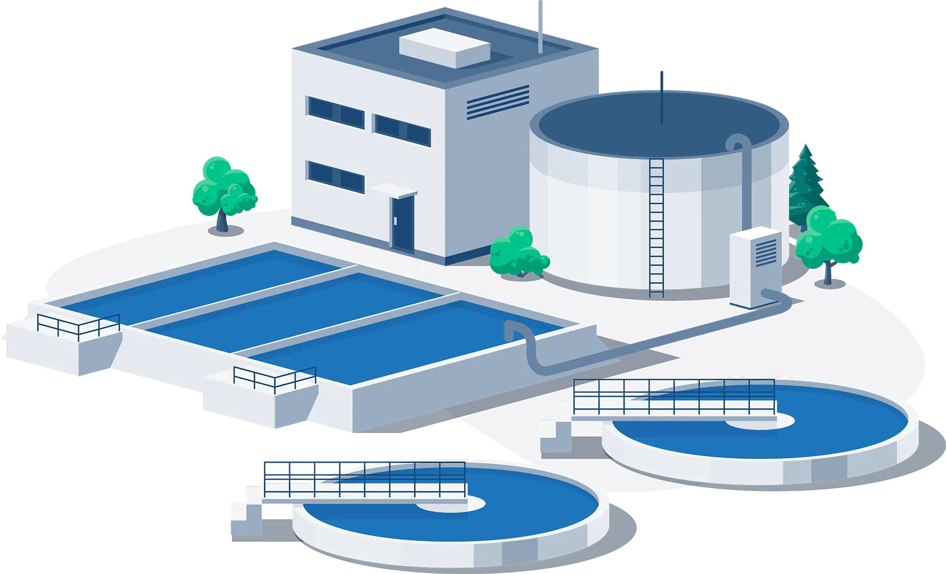 Water Treatment Overview Illustration